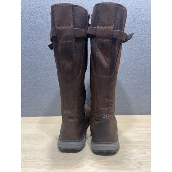 Eddie Bauer Midlite Lodge Boots Brown Leather Fleece Lined Winter Womens Size 8 - Picture 7 of 12